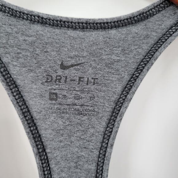 Nike Dri-Fit Womens Tank Top XS Gray Just Do It Graphic Racer Back Activewear - Picture 11 of 12
